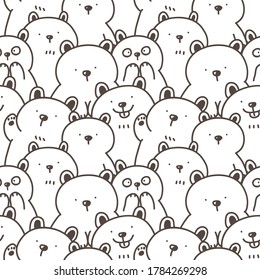 Seamless Pattern of Cartoon Bear Illustration Design