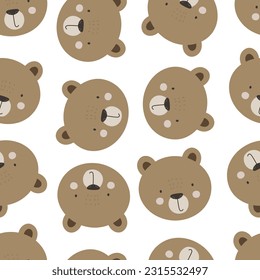 Seamless pattern with cartoon bears. Colorful vector flat for kids. hand drawing. baby design for fabric, print, wrapper, textile