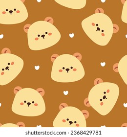 seamless pattern cartoon bears. cute animal wallpaper illustration for gift wrap paper