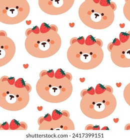 seamless pattern cartoon bears cute animal wallpaper illustration for gift wrap paper