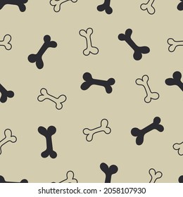 seamless pattern with cartoon bones. colorful vector for kids. hand drawing, flat style. baby design for fabric, print, textile, wrapper