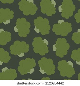 Seamless pattern with cartoon broccoli. colorful vector, flat style. design for fabric, print, textile, wrapper