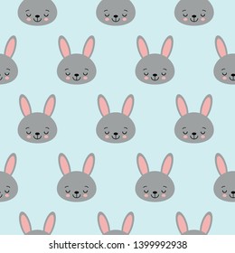 Seamless pattern with cartoon bunnies for kids. Abstract art print. background with cute animals. Vector illustration