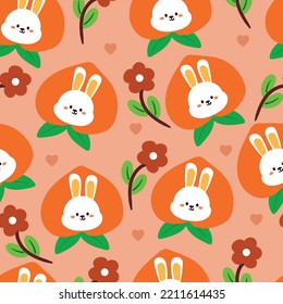 seamless pattern cartoon bunny. cute animal wallpaper for textile, gift wrap paper