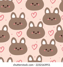 seamless pattern cartoon bunny. cute animal wallpaper for textile, gift wrap paper