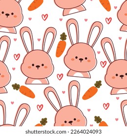seamless pattern cartoon bunny. cute animal wallpaper for textile, gift wrap paper