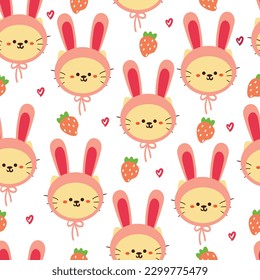 conejo de dibujos animados sin costura. papel tapiz de animal lindo para textiles, papel de envoltura de regalo