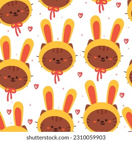 seamless pattern cartoon bunny. cute animal wallpaper for textile, gift wrap paper