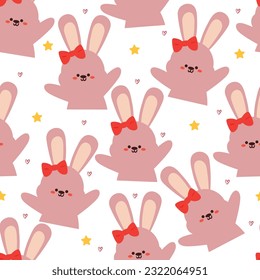 seamless pattern cartoon bunny. cute animal wallpaper for textile, gift wrap paper