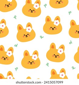seamless pattern cartoon bunny. cute animal wallpaper for textile, gift wrap paper