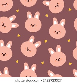 seamless pattern cartoon bunny. cute animal wallpaper for textile, gift wrap paper