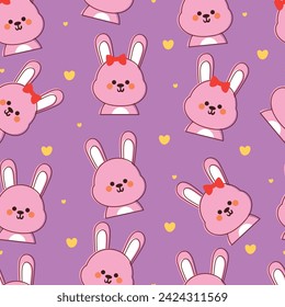 seamless pattern cartoon bunny. cute animal wallpaper for textile, gift wrap paper