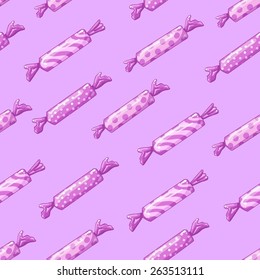 Seamless pattern with cartoon candies