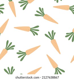 Seamless pattern with cartoon carrot. colorful vector. hand drawing, flat style. design for fabric, print, textile, wrapper