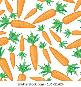 Seamless pattern with cartoon carrots