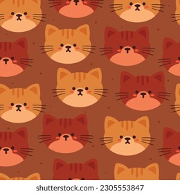 seamless pattern cartoon cat. cute animal wallpaper for textile, gift wrap paper