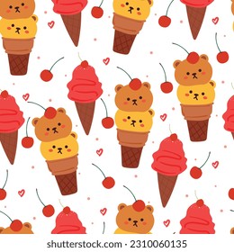 gato de dibujos animados sin costura. papel tapiz de animal lindo para textiles, papel de envoltura de regalo