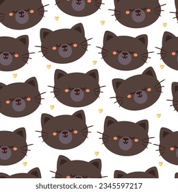 seamless pattern cartoon cat. cute animal wallpaper for textile, gift wrap paper