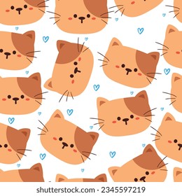 seamless pattern cartoon cat. cute animal wallpaper for textile, gift wrap paper