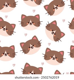 seamless pattern cartoon cat. cute animal and fruit wallpaper for fabric print, gift wrap paper