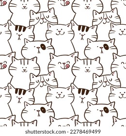 Diseño de gatos de dibujos animados sin problemas