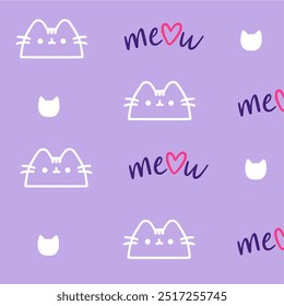 Nahtloses Muster von Cartoon Katzendesign, handgezeichnete Cartoon Katzenfiguren.Gut für Stoff, Textil