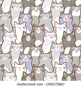 Nahtloses Muster für Cartoon Cat Illustration Design