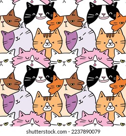 Nahtloses Muster für Cartoon Cat Illustration Design