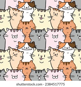Diseño de ilustración de gatos de dibujos animados sin inconvenientes