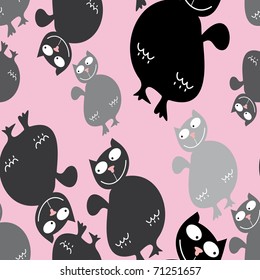 seamless pattern with cartoon cats
