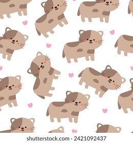 gatos de dibujos animados sin costura. ilustración de papel tapiz para regalo