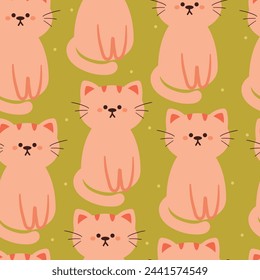Nahtlose Muster Cartoon Katzen. Nette Tier Tapete Illustration für Geschenkpapier