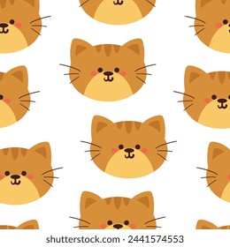 seamless pattern cartoon cats. cute animal wallpaper illustration for gift wrap paper