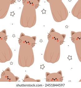 seamless pattern cartoon cats. cute animal wallpaper illustration for gift wrap paper