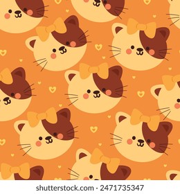 seamless pattern cartoon cats. cute animal wallpaper illustration for gift wrap paper