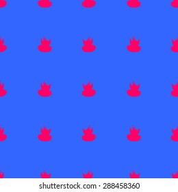 Seamless pattern of cartoon cats head, bright pink to indigo blue background
