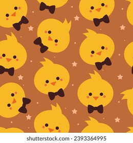 seamless pattern cartoon chick. cute animal wallpaper for textile, gift wrap paper