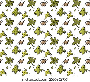 Seamless pattern with cartoon clouds