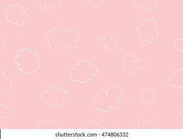 Seamless pattern cartoon clouds.