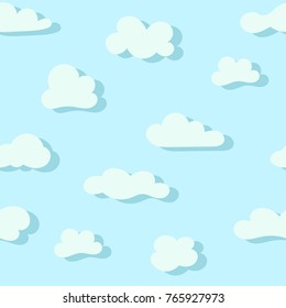 Seamless pattern with cartoon clouds. Great for prints, textiles, covers, gift wrappers, backdrops