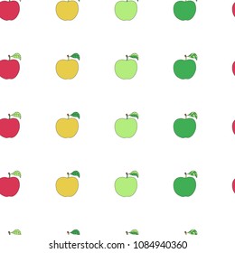 Seamless pattern with cartoon colorful apples. Good for surface design, textile, fabric, wrapping paper, pattern fills, backgrounds and wallpapers. Vector illustration. 