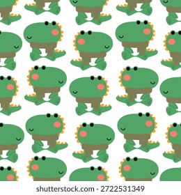 Crocodilo bonito de desenho animado padrão sem costura vestindo elemento de inverno para o Natal