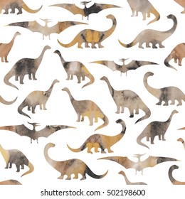 Seamless pattern with cartoon dinosaurs. For cards, party, banners, and children room decoration.
