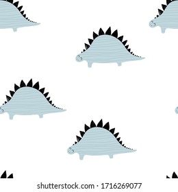 seamless pattern with cartoon dinosaurs. Colorful vector flat style for kids. Animals. hand drawing. baby design for fabric, print, wrapper, textile