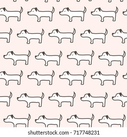 Seamless Pattern of Cartoon Dog Design