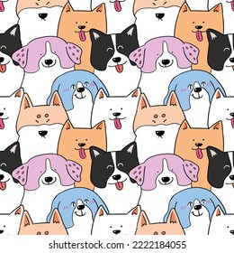 Nahtloses Muster der Illustration von Cartoon Hunden
