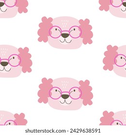 Seamless pattern with cartoon dogs. colorful vector for kids. Animals. hand drawing, flat style. baby design for fabric, print, textile, wrapper