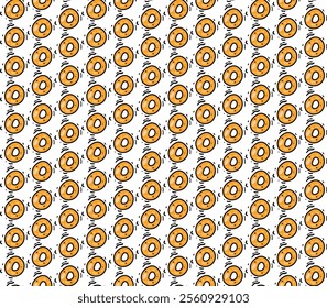 Seamless pattern with cartoon  donuts