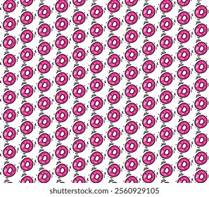 Seamless pattern with cartoon  donuts