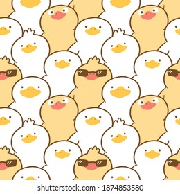 Diseño de la ilustración del pato de dibujos animados sin problemas
